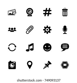 Chat icons - Expand to any size - Change to any colour. Flat Vector Icons - Black Illustration on White Background.