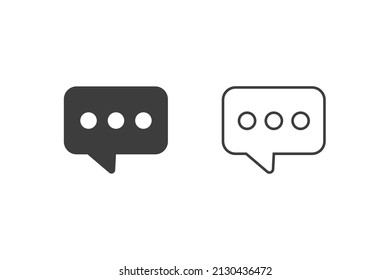 Chat icons flat design or Chat icons. 2 style of chat icons isolated on white background.
