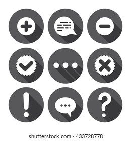 Chat Icons Flat Style Design Monochrome Series