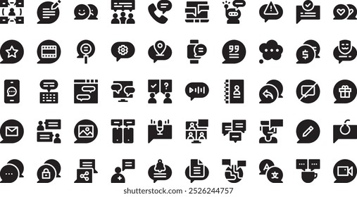 Iconos de chat. Colección de iconos vectoriales de alta calidad con trazo editable. Ideal para Profesional y Proyectos Creativos.