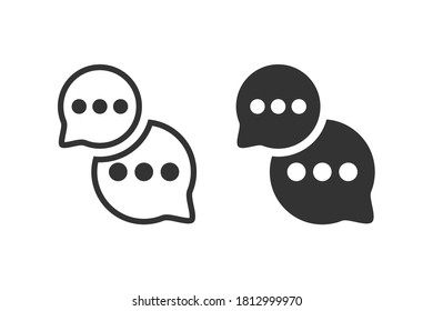 Iconos de conversación. Iconos vectoriales de mensajes. Burbujas de discursos. Ilustración del vector