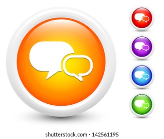 Chat Icons on Round Button Collection Original Illustration
