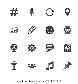 Chat icons. Perfect black pictogram on white background. Flat simple vector icon.