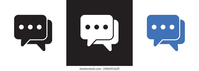 Chat icons. Set of chatting speech bubble icon comment icon button . message talk bubble, communication, Conversation vector icons.  isolated on white and black background. vector illustration. EPS 10