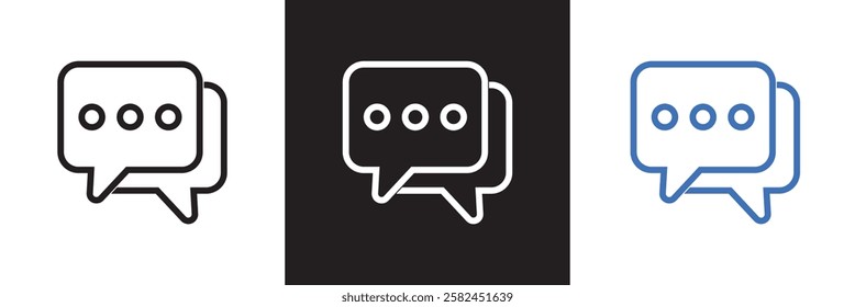 Chat icons. Set of chatting speech bubble icon comment icon button . message talk bubble, communication, Conversation vector icons.  isolated on white and black background. vector illustration. EPS 10
