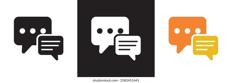 Chat icons. Set of chatting speech bubble icon comment icon button . message talk bubble, communication, Conversation vector icons.  isolated on white and black background. vector illustration. EPS 10