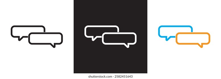 Chat icons. Set of chatting speech bubble icon comment icon button . message talk bubble, communication, Conversation vector icons.  isolated on white and black background. vector illustration. EPS 10