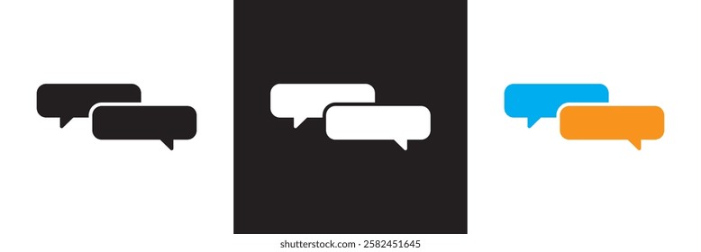 Chat icons. Set of chatting speech bubble icon comment icon button . message talk bubble, communication, Conversation vector icons.  isolated on white and black background. vector illustration. EPS 10