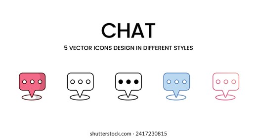 Iconos de charla establecen ilustración aislada de material vectorial de fondo blanco.