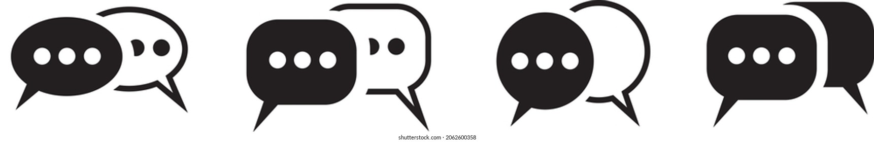 Chat icons set. Message speech bubble vector