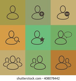 Chat icons set. retro color style.