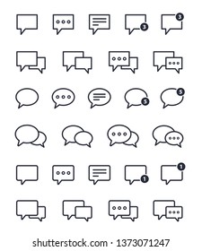 chat icons set, speech bubble outline sign