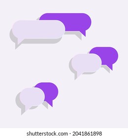 Iconos de conversación establecidos. Burbuja del discurso de estilo plano. Un conjunto de cuadros de diálogo simples. Ilustración del vector