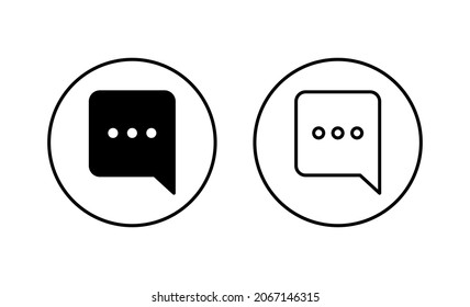 Iconos de conversación establecidos. símbolo y signo de burbuja de voz. icono de comentario. mensaje