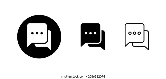 Chat-Symbole gesetzt. Sprechblasen-Zeichen und -Symbol. Kommentarsymbol. Nachricht