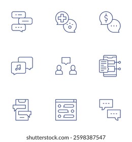 Chat icons set. Thin Line style, editable stroke. chat bubble, chat.