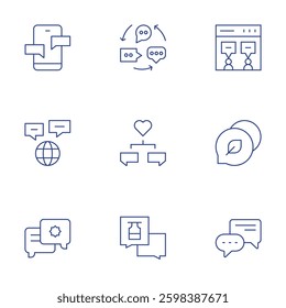 Chat icons set. Thin Line style, editable stroke. ideas, smartphone, chat, message.