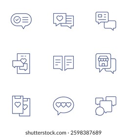 Chat icons set. Thin Line style, editable stroke. communication.