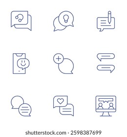 Chat icons set. Thin Line style, editable stroke. chatting, chat, chat bubble.