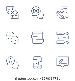 Chat icons set. Thin Line style, editable stroke. chat, comment.