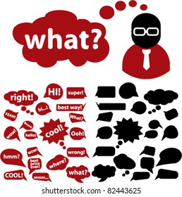 chat icons, signs, vector illustrations