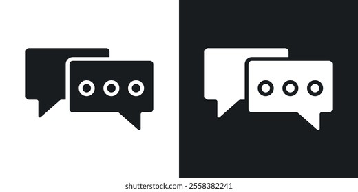 Chat icons in solid black and white colors