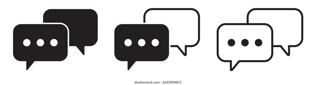 Iconos de chat. Conjunto de símbolos de burbuja de voz