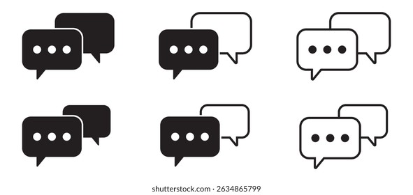 Iconos de chat. Conjunto de símbolos de burbuja de voz.