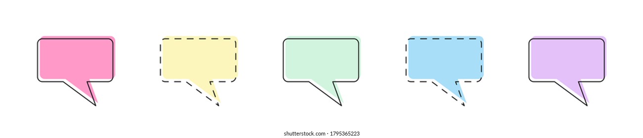 Chat icons. Speech bubbles. Colored chat icons. Vector illustration
