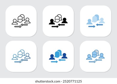 Iconos de chat con varios estilos de diseño