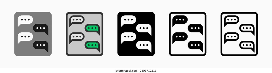 Chat Icons: vector illustration of chat icons with white background