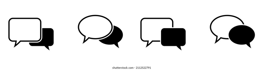 Chat icons vector isolated element. Set of talk bubble speech signs. Blank bubbles vector icons. Message vector icons.