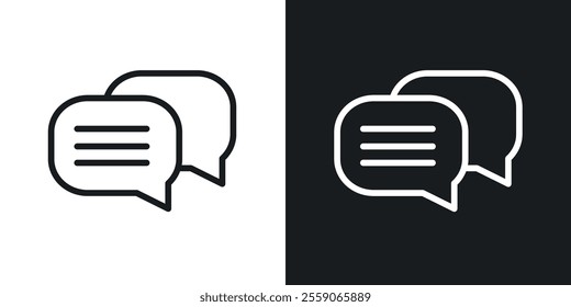 Chat icons. vector set in black colors