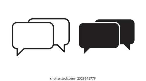 Chat-Symbole. Vektorgrafik im ausgefüllten und im Linienstil.