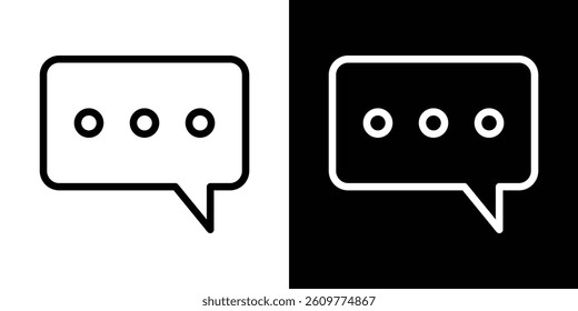 Chat icons vector set in stroke line style