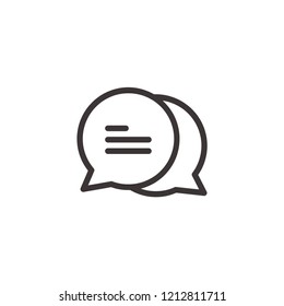 Chat icon-speech bubble, chatting, message vector line icon isolated on white background, linear pictogram for graphic design, web and mobile applications