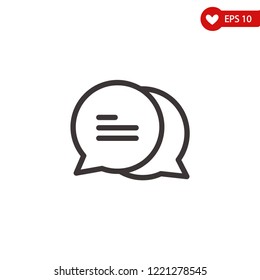 Chat icon-speech bubble, chatting, message vector line icon isolated on white background, linear pictogram for graphic design, web and mobile applications