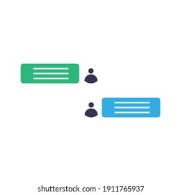 Chatsymbol... Sprechblase Vektorsymbol. Nachrichten-Symbol Dialog mit Menschen auf weißem Hintergrund, Vektorgrafik 