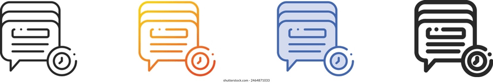 chat icon.Thin Linear, Gradient, Blue Stroke and bold Style Design Isolated On White Background