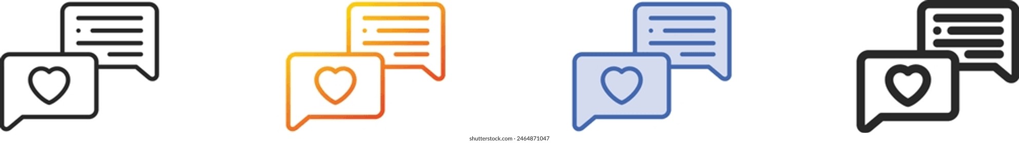 chat icon.Thin Linear, Gradient, Blue Stroke and bold Style Design Isolated On White Background