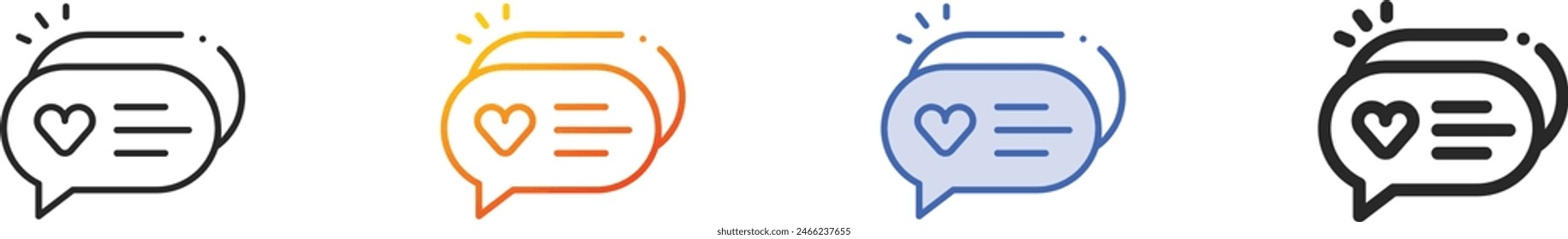 chat icon.Thin Linear, Gradient, Blue Stroke and bold Style Design Isolated On White Background