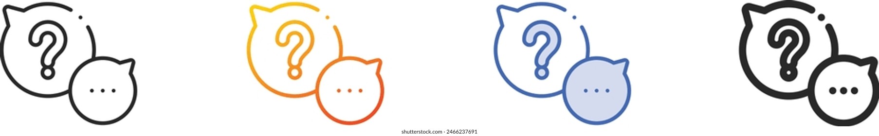 icono de chat.Diseño delgado lineal, degradado, trazo azul y estilo audaz aislado sobre fondo blanco