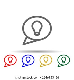 Chat idea creative multi color style icon. Simple thin line, outline vector of web icons for ui and ux, website or mobile application