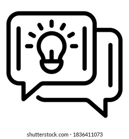 Chat idea icon. Outline chat idea vector icon for web design isolated on white background