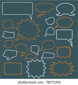 iconos de chat e ideas, signos, vector