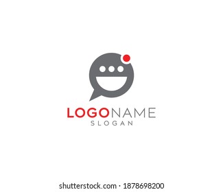 Chat inbox vector logo design, happy chat logo design