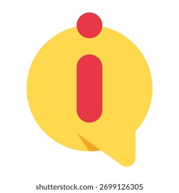Chat info icon symbolizing informational message, support, and online help.