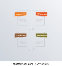 Chat informational infographic template design. Business concept infograph with 4 options, steps or processes. Vector visualization can be used for workflow layout, diagram, annual report, web
