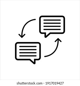 Chat interaction icon on white background