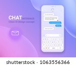 Chat Interface Application with Dialogue window. Clean Mobile UI Design Concept. Sms Messenger. Flat Web Icons. Vector EPS 10